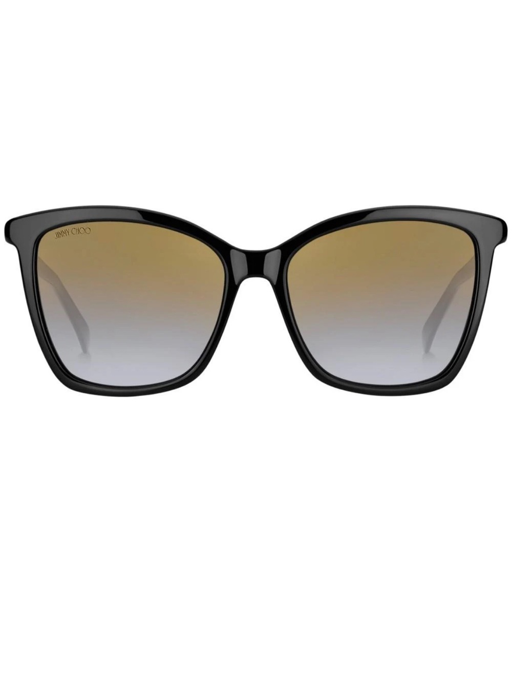 Jimmy Choo Black Frame Gradient Brown-to-Gray Cat-Eye Sunglasses